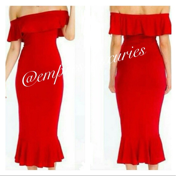 Dresses & Skirts - Red Off Shoulder Dress❤️❤️